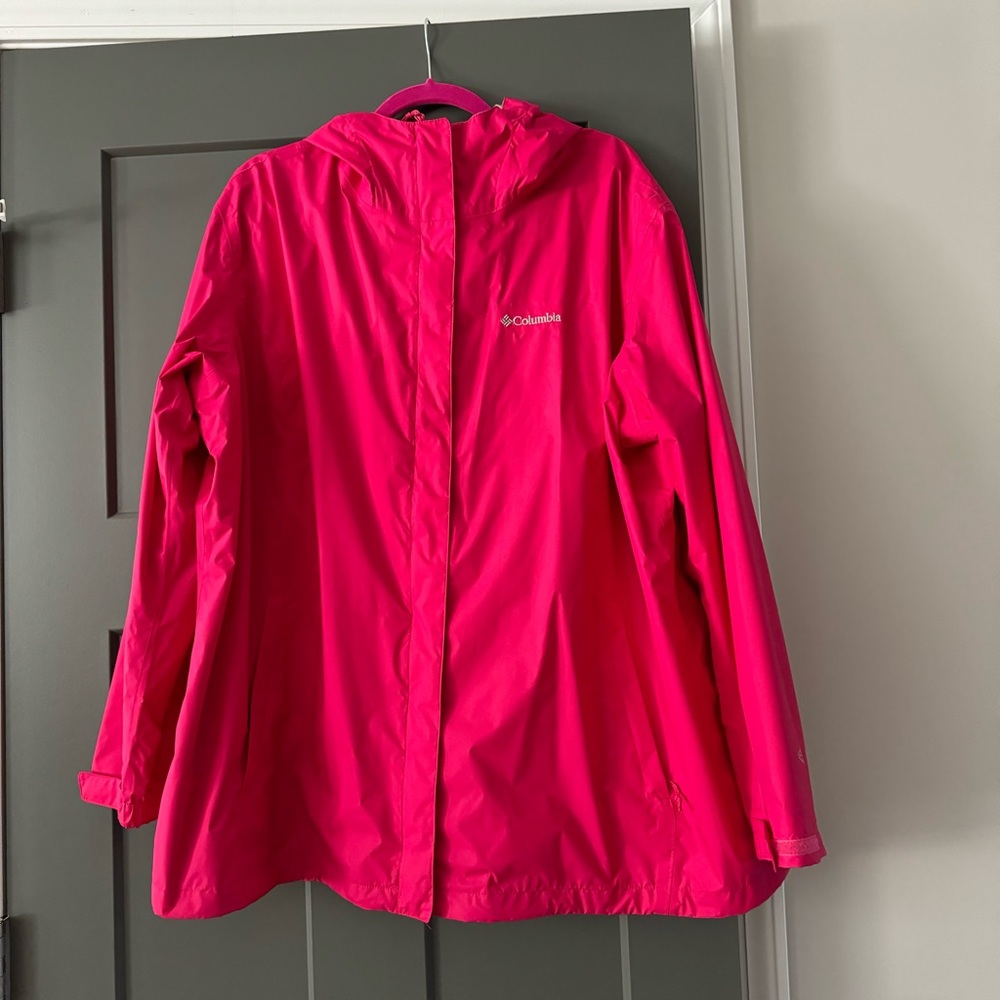 Columbia Raincoat Bright Pink waterproof 3X Like New